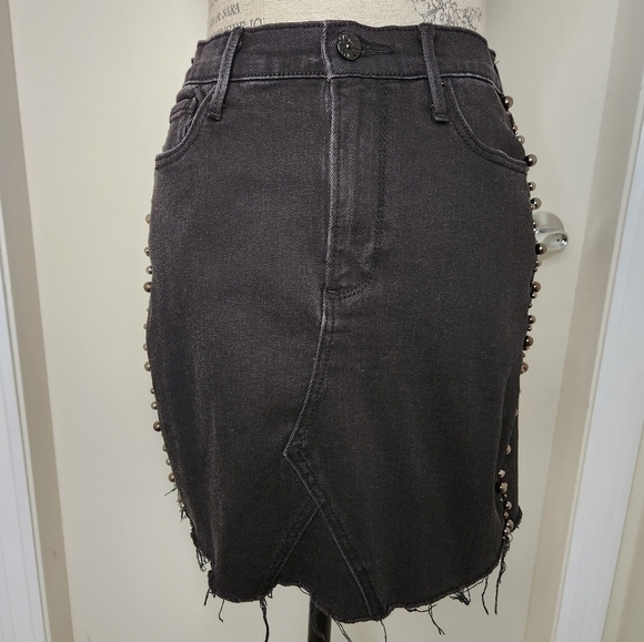 Deconstructed Denim Pencil Skirt - Picture 2 of 10
